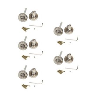 Emuca Lot de 5 condamnations avec rosace ronde pour portes intérieures, diamètre 35mm, Zamak, Nickel satiné