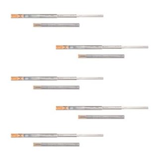 Emuca Lot de 5 jeux de Coulisses de tiroirs, roulement à billes, hauteur 45mm, profondeur 550mm, sortie totale, fermeture amortie,