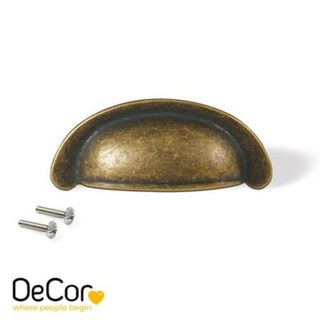 Emuca Poignée pour meubles Alberic, L77mm, entraxe 64mm, Zamak, Bronze
