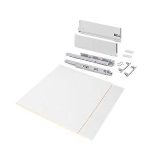 Emuca Kit de tiroirs pour cuisine ou salle de bains Vertex avec réglages 3D, hauteur 178mm, avec panneaux inclus, module 600mm,