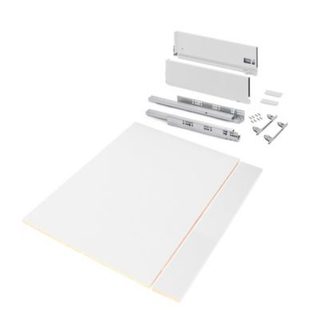 Emuca Kit de tiroirs pour cuisine ou salle de bains Vertex avec réglages 3D, hauteur 178mm, avec panneaux inclus, module 900mm,