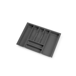 Emuca range-couverts Optima Vertex/Concept, profondeur 500mm, plateau 16mm, module 600mm, Plastique, Gris antracite