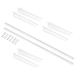 Emuca Kit de pour 3 étagères avec consoles et supports muraux Jagmet, longueur 280mm, Acier, Peint en blanc