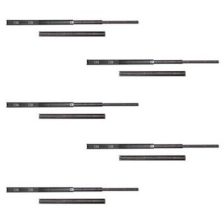 Emuca Lot de 5 jeux de Coulisses pour tiroirs, roulement à billes, hauteur 45mm, profondeur 600mm, sortie totale, Noir