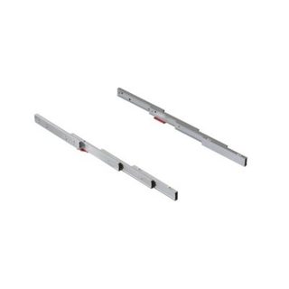 Emuca Coulisses pour table à rallonge Lunch brossé, Aluminium, Inox anodisé
