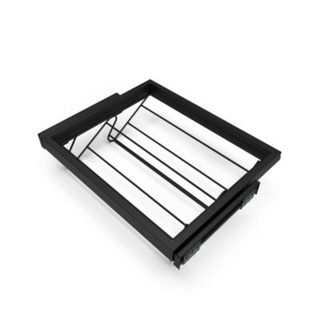 Emuca Kit de rangement de chaussures en métal et cadre coulissant à fermeture souple pour armoire, réglable, module 600mm, Noir