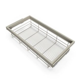 Emuca Kit de panier et cadre coulissant avec fermeture souple pour armoire, réglable, module 900mm, Gris pierre
