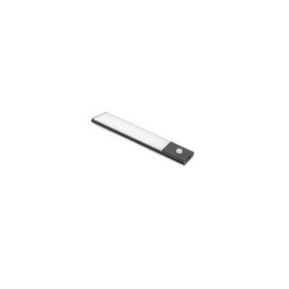 Emuca Luminaire LED Kaus Black rechargeable par USB avec détecteur de mouvement, 240mm, Peint en noir