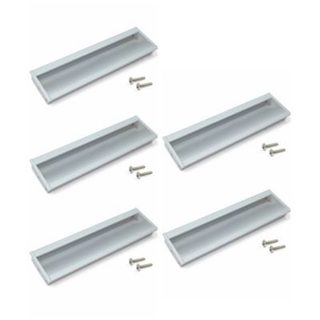 Emuca Lot de 5 poignées pour meubles Alfafar, L190mm, entraxe 160mm, Aluminium, Anodisé mat