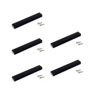 Emuca Lot de 5 poignées pour meubles Xirivella, L160mm, entraxe 128mm, Aluminium, Anodisé noir