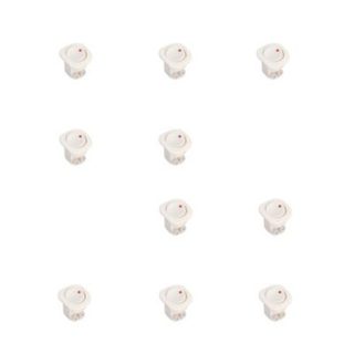 Emuca Lot de 10 interrupteurs à encastrer D21x21, Plastique, Blanc