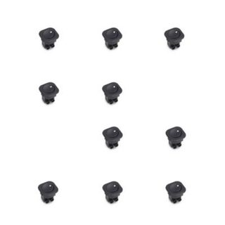 Emuca Lot de 10 interrupteurs à encastrer D21x21, Plastique, Noir