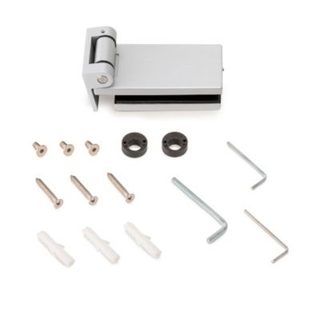 Emuca Charnière pour porte en verre avec garniture, charnière horizontale avec embout de 40mm, pour porte de 8-12mm, aluminium et