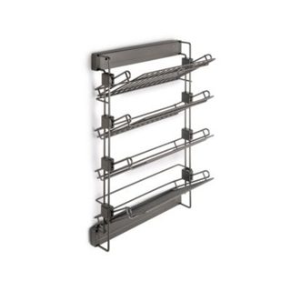 Emuca Porte-chaussures latéral coulissant pour placards et dressing Quartz, Gauche, Acier, Titane