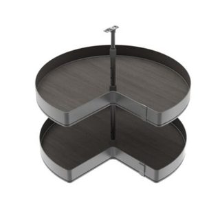 Emuca Jeux de plateaux tournants Harmony 3/4, Module largeur 800mm, Hauteur réglable, Acier et Bois, Gris anthracite
