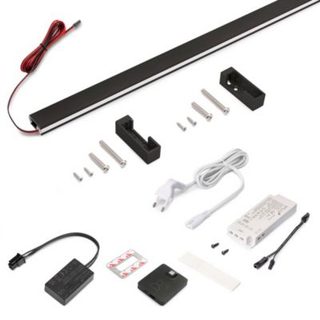 Emuca Kit barre pour armoire Luxe, ruban LED 4,5x8 Neonlynx V, détecteur de mouvement RF Smart et convertisseur Smart (24V DC),