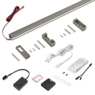 Emuca Kit barre pour armoire Luxe, ruban LED 4,5x8 Neonlynx V, détecteur de mouvement RF Smart et convertisseur Smart (24V DC),