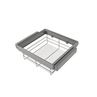Emuca Kit tiroir en fil métallique et rack ajustable Quartz pour armoires, glissières extension totale et à fermeture douce,