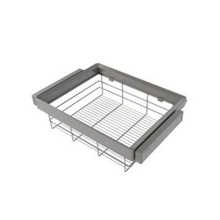 Emuca Kit tiroir en fil métallique et rack ajustable Quartz pour armoires, glissières extension totale et à fermeture douce,