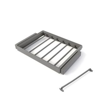 Emuca Kit de porte-pantalon à 7tringles et rack ajustable Quartz pour armoires, glissières extension totale et à fermeture douce,
