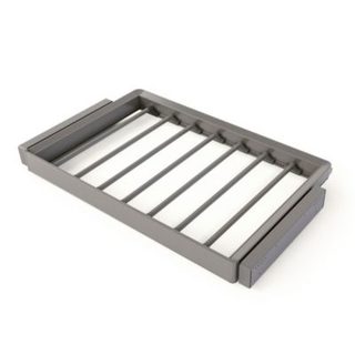 Emuca Kit de porte-pantalon à 7tringles et rack ajustable Quartz pour armoires, glissières extension totale et à fermeture douce,
