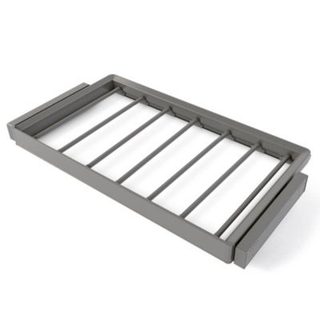 Emuca Kit de porte-pantalon à 7tringles et rack ajustable Quartz pour armoires, glissières extension totale et à fermeture douce,