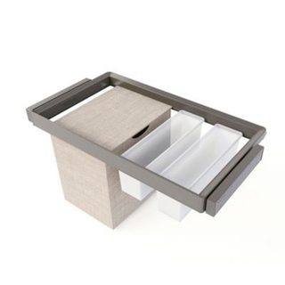 Emuca Kit 2 plateaus auxiliaires, 1 panier et rack ajustable Quartz pour armoires, glissières extension totale et à fermeture