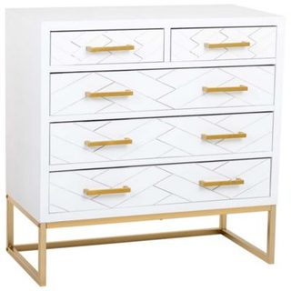 Commode 4 tiroirs bois et métal 80x39,5x81h cm