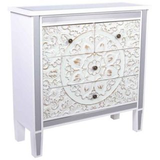 Commode en bois et en verre avec 4 tiroirs 80x30x81