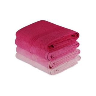 Serviettes de bain 70 x 140 cm AQUA BATHWARE lot de 4 nuances de rose coton 100%