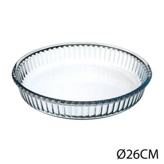Plat à Tarte en Verre "Rond" 26cm Transparent