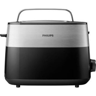 Philips Daily HD2516/90 Grille-pain acier inoxydable et noir, 2 fentes réglables, 830 W
