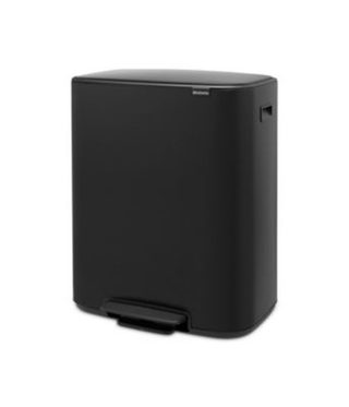 Poubelle à pédale en métal noir Brabantia BO 2 x 30 L