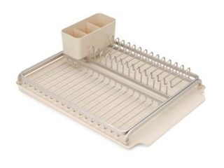 Égouttoir à vaisselle acier inoxydable et plastique beige, 13 assiettes, Brabantia SinkSide