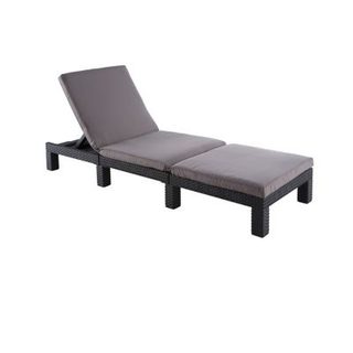 Bain de soleil polypropylène Keter Daytona effet résine tressée avec coussin