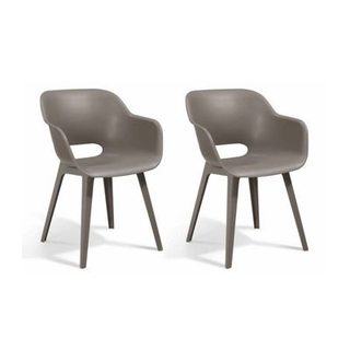 Chaises d'extérieur Akola - Keter - Lot de 2 - Résine - Cappuccino - Robuste et léger