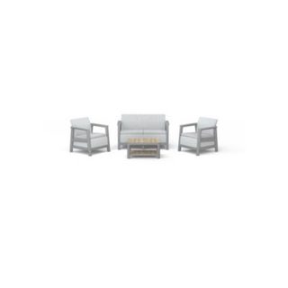 Salon de jardin bas Keter SCANDI LINEA 4 places resine beige avec table stockage