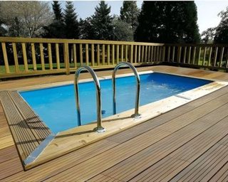 Piscine bois Ubbink Azura      Bleu  200X400   H126cm Bleu 200X400   H126cm
