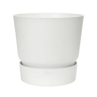 Pot de fleurs - GREENVILLE - Plastique - Blanc - Rond - 29,5xH27,8cm - 100% récyclé - ELHO