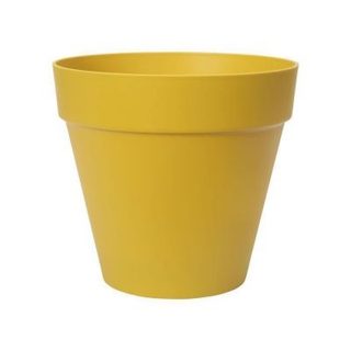 Pot de fleurs - LOFT URBAN - Plastique - Jaune Ocre - Rond - 24,5xH22,2cm - 100% récyclé - ELHO