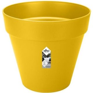 Pot De Fleurs Rond LOFT URBAN - Plastique - Percé - Réservoir - Avec roulettes - 40 - Ocre