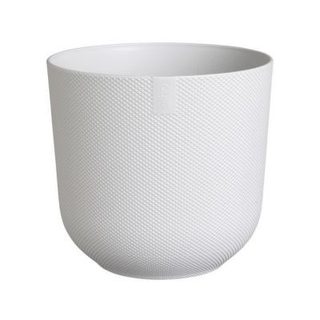 Pot de fleurs - JAZZ - Plastique - Blanc - Rond - 26xH24cm - 100% récyclé - ELHO