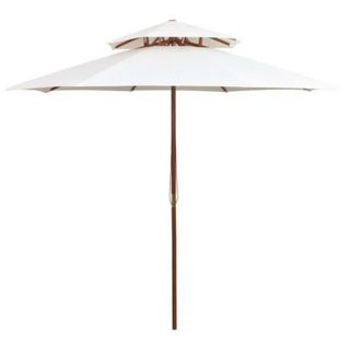 vidaXL Parasol de terrasse 270 x 270 cm Poteau en bois Blanc crème