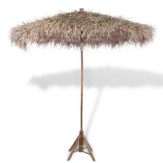 vidaXL Parasol en bambou avec toit en feuille de bananier 210 cm