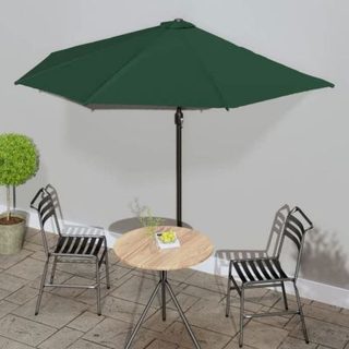 vidaXL Parasol d'Extérieur Mât Aluminium 300x155 cm Vert Jardin Plage Terrasse 44592