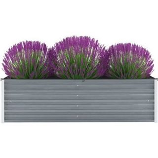 vidaXL Lit surélevé de jardin Acier galvanisé 160x40x45 cm Gris