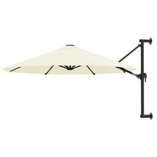 vidaXL Parasol Mural avec Mât Métallique 300 cm Sable Balcon Jardin Terrasse 44863