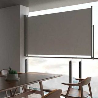 vidaXL Auvent Latéral Rétractable de Patio 140x300 cm Gris Pare-vue Brise-vent 45192