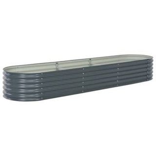 Jardinière - vidaXL - 320x80x44 cm - Acier galvanisé - Gris - Rectangulaire