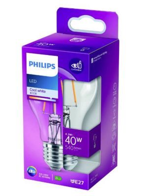 Ampoule LED E27 A60 blanc neutre 4/40W Ø6cm Philips